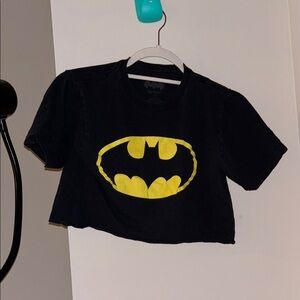 Hot Topic Black and Yellow Batman Crop Top